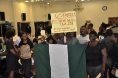 Some of the protesters at the State House, Ikeja