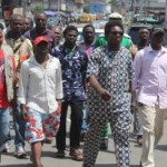 Chairman of Amuwo Odofin LGA Lagos, Comrade Ayodele Adewale leads protest against police harassment