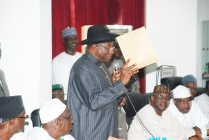 Jonathan Announces Bamanga Tukur’s  Resignation Letter  at PDP NEC Meeting 