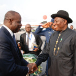 Photo News: Jonathan Arrives Abidjan for a meeting of ECOWAS Heads of State with Japanese Prime Minister 