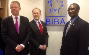 R-L: President of the Nigerian Council of Registered Insurance Brokers, Mr. Ayodapo Shoderu; Executive Director of British Insurance Brokers Association (BIBA), Graeme Trudgill, and Chief Executive of BIBA, Steve White, during a networking visit by the NCRIB President to BIBA office in London.