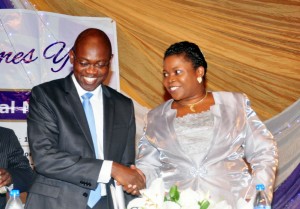 L.R. MR. TOKUNBO TALABI CHAIRMAN AND MRS CECILIA OSIPITAN MD.CEO OF GREAT NIGERIA INSURANCE PLC AT THE COMPANY'S 48TH AGM