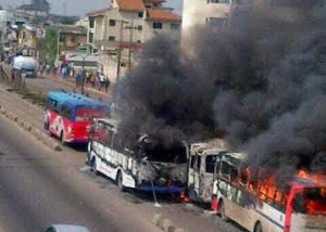 Burnt BRT Buses