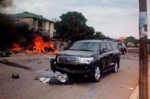 Buhari's damaged car