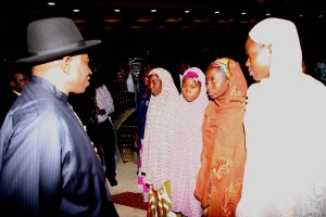 President Jonathan meets with Parents of Abducted Chibok Girls
