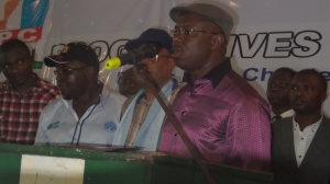 Dr Peterside delivers his acceptance speech after being elected the Rivers APC Guber candidate