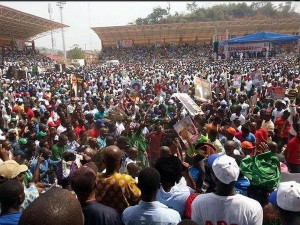 Huge Crowd storm Buhari's rally in Ekiti state