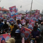 Photo News: Huge Crowd Welcomes Buhari To Fayose’s Ekiti State