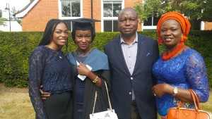 Senator Ayogu Eze and wife Nkechi, his daughter Lotachukwu and friend during graduation