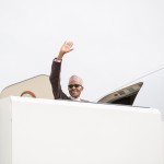 Photo News: Buhari Departs Abuja Airport on 4-days Official Visit to India