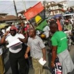 Pro-Biafra Protest Turn Violent In Enugu, As Police Tear-gas, Arrest Members