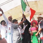 PDP Locks Down Bayelsa As Jonathan, Secondus, Mimiko Present Governorship Flag to Dickson