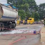 Tension As Fuel Tanker Falls, Spills Content In Lagos