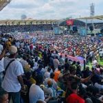 Mammoth Crowd  As Tinubu Visits Obasanjo