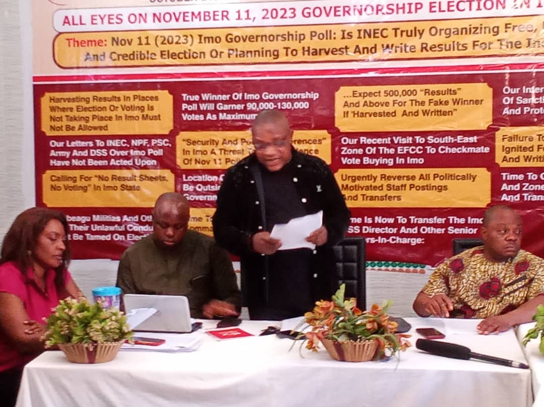 Imo Guber: Rights Group, InterSociety, CLO Others, Raise Alarm Over Alledged Plot By INEC To Favour Uzodinma. - Vimarsana News