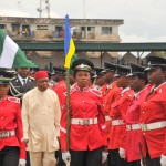 Gov Orji of Abia state Inspecting Guard of Honour by Nigerian Police during Nigeria 53rd Independence