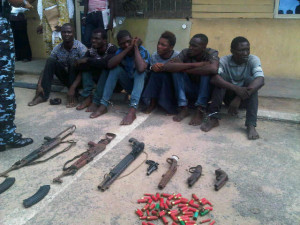 suspected armed robbers that were paraded by the Lagos state police command