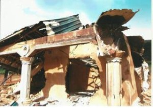 one of the razed buildings