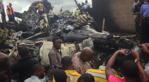 scene of the plane crash carrying late Agagu's remains